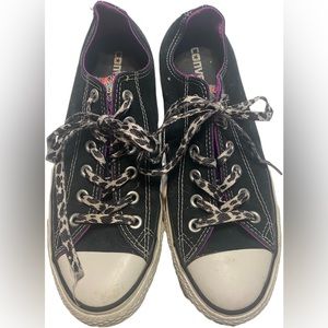 Converse All-Star Black with multi tongue neon. Size 9